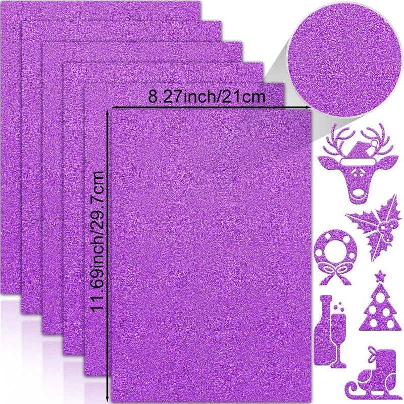 25 Sheets Colored Glitter Cardstock Paper 250G A4 Premium for Scrapbook DIY Projects Birthday Party Decoration Gift Box Wrapping