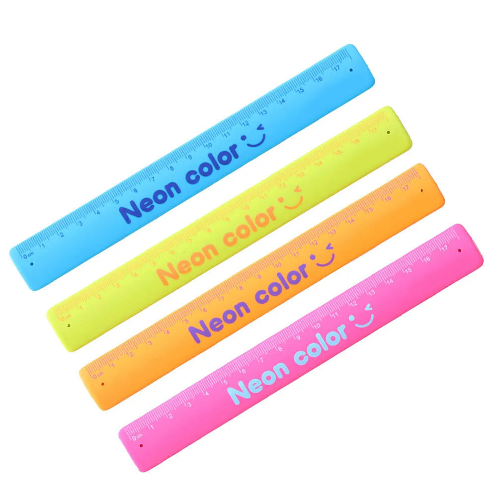 4Pcs 180Mm Flexible Silicone Ruler Bracelet Kids Measure Tool Foldable Pocket Pencil Box Wristband Learning Aid Birthday Gift