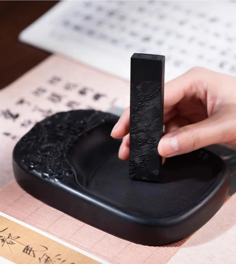Chibese Calligraphy Sumi Ink Stick for Writing Painting Ink Stone Calligraphy Brush Rectangle Chinese Style Ink Blocks Drawing