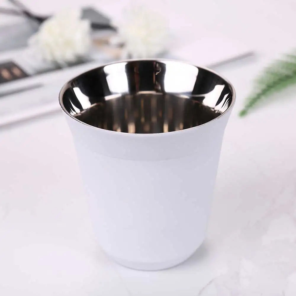 160ML 304 Espresso Mugs Stainless Steel Coffee Milk Water Drink Breakfast Cups Insulated Double Wall Safe Texture