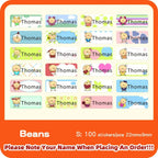 Custom Hebrew Waterproof Self-adhesive Baby Name Sticker Personalized Kids School Label Kindergarten Stationery Tag