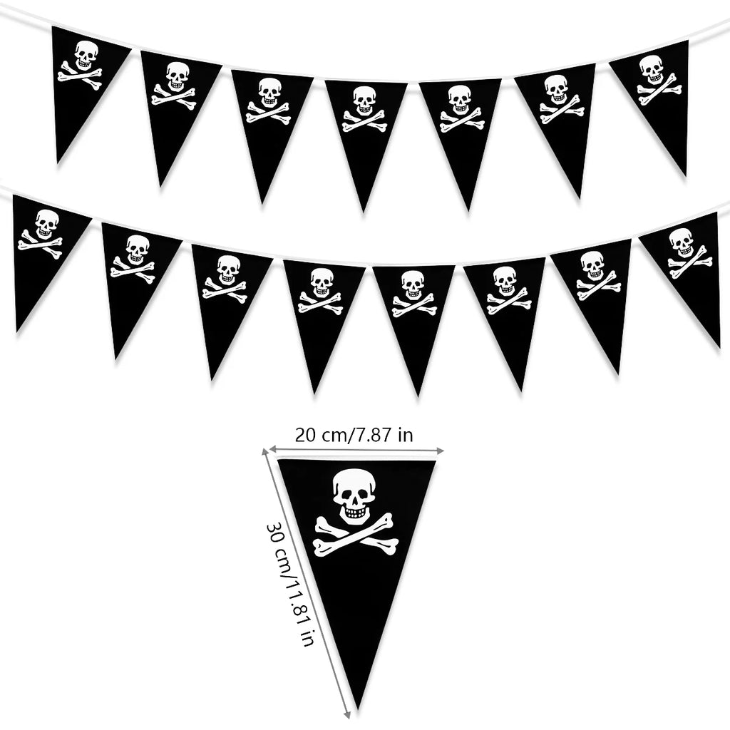 Pirate Theme Disposable Tableware Treasure Map Ship Paper Plate Cup Tablecloth Kids Pirate Birthday Party Decoration Supplies