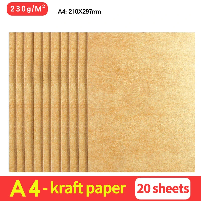 20Sheets 230G A4 Color Cardstock Paper Business Card Cardboard DIY Gifts Card Scrapbook Materials Drawing Card Art Supplies