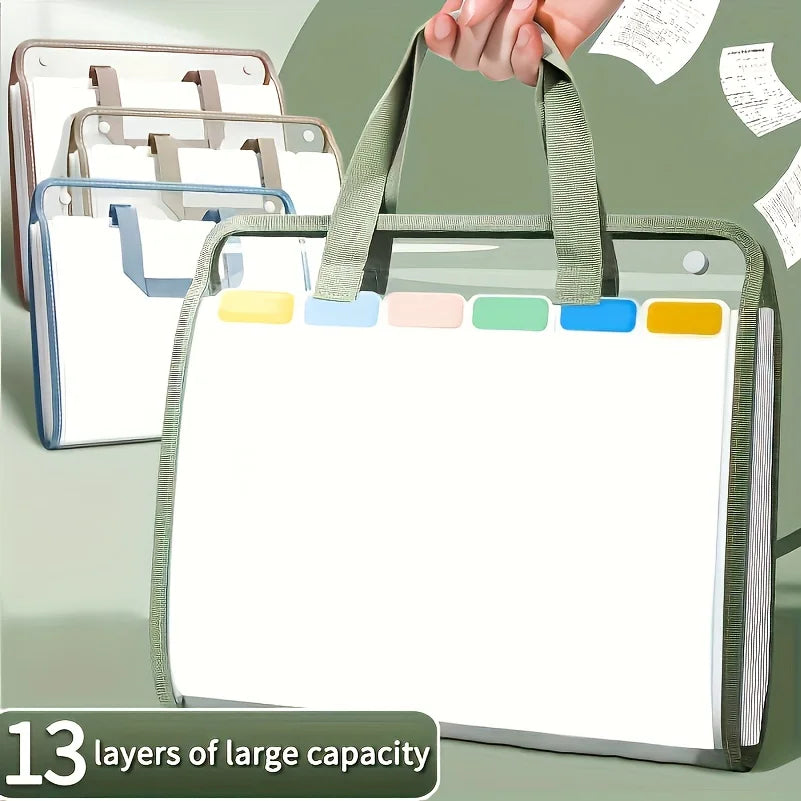 1PC Student file bag accordion bag folder large capacity test paper storage bag