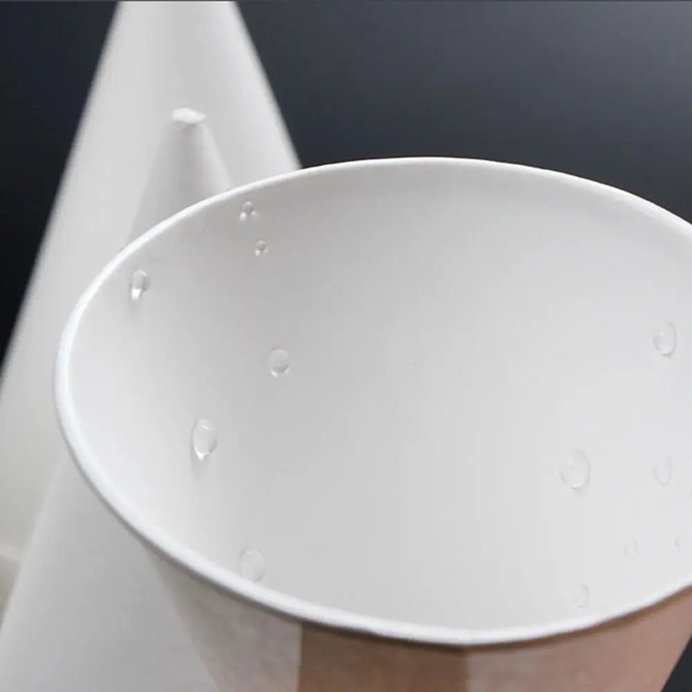 200Pcs 3.7Oz/4.5Oz White Paper Cone Cups Coated 200 Count Snow Cone Cups Heat-resistant Multi-functional Cone Party Tableware