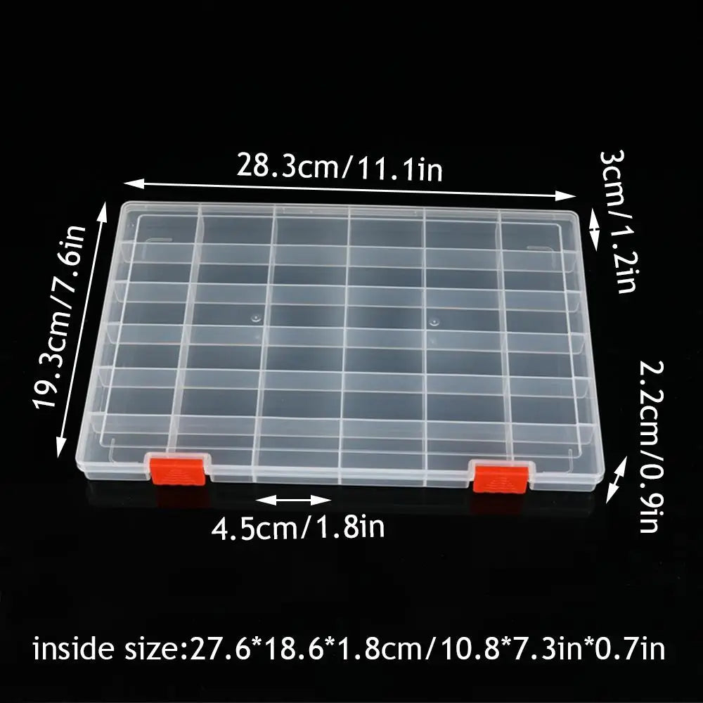 15/24/36/48 Grids Clear Box Thickened Transparent Plastic Jewelry Elastic Band Storage Box Display Organizer Tool Storage Case