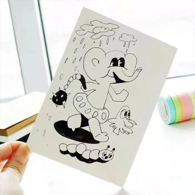 50/100/200pcs 14.8×9.8cm/5.8×3.8 in White Paper Card Paper, DIY Gift Packing Cardboard Paper Blank Postcard Hand-Drawn Doodles