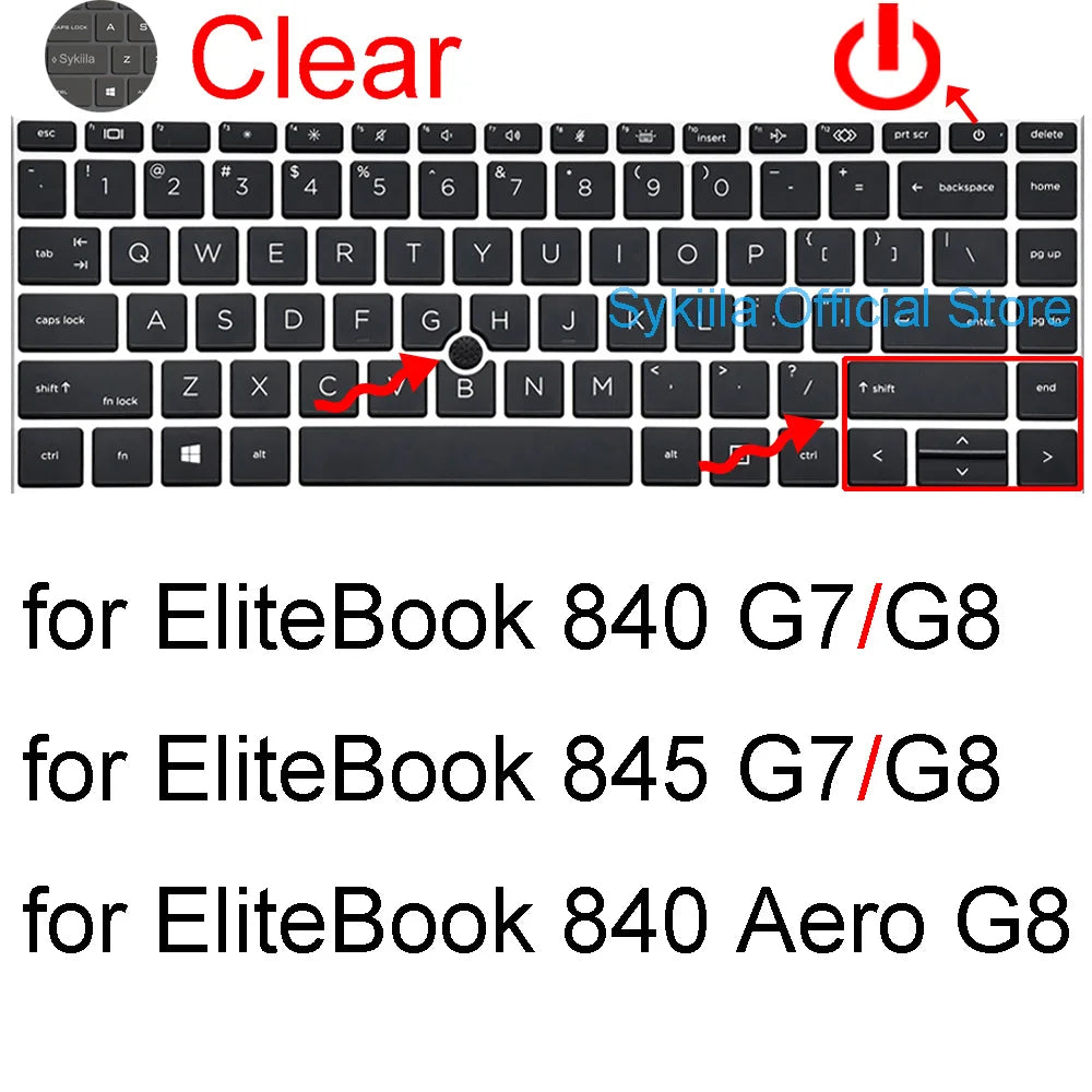 Keyboard cover for HP EliteBook 6 8 G2a G2i G1a G1q G1i 840 G11 G10 845 G9 X360 1040 G8 640 745 645 Silicone Protector Skin Case