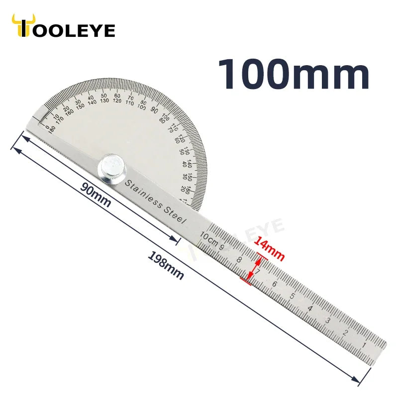 Goniometer Stainless Steel Protractor Metal Ruler Multi Angle Measuring Ruler Carpentry Tool Angle Meter Angle Finder Goniometro