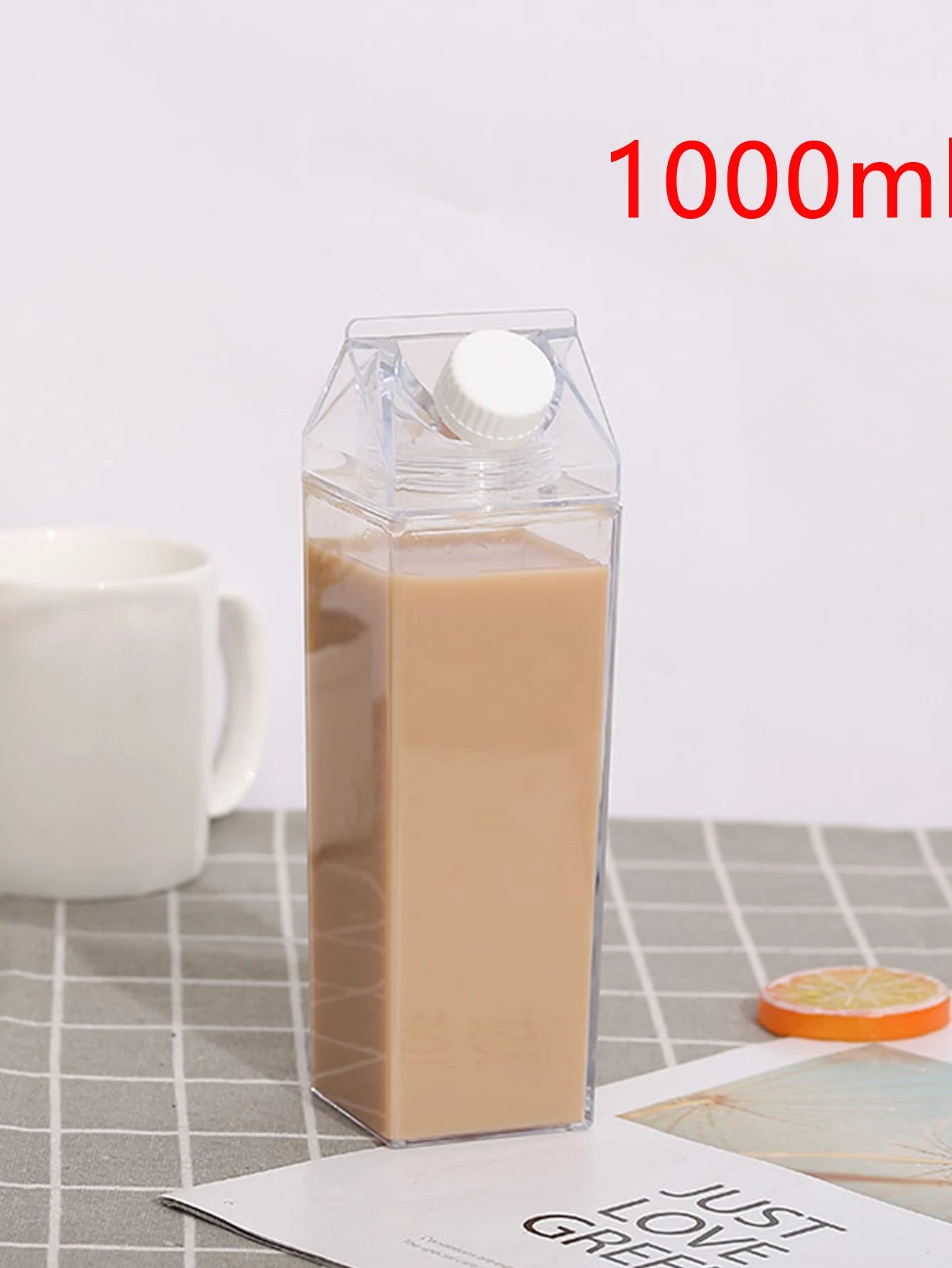 500/1000ml Milk Carton Water Bottle Transparent Plastic Portable Clear Box For Juice Tea Milk Bottles Drinking Cup