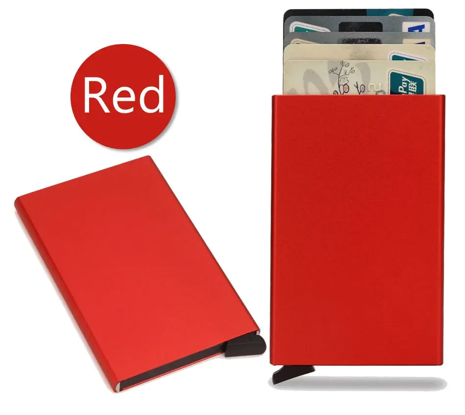 Rfid Metal Credit Card Holder Luxury Men Minimalist Wallet Cardholder Case Bag Business Supplies Card Storage Box Organizer Mini