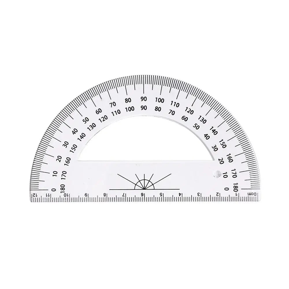 Professional Plastic Set Square Drafting Tools Transparent Angle Protractor Geometry With Handle Scale Ruler School Office