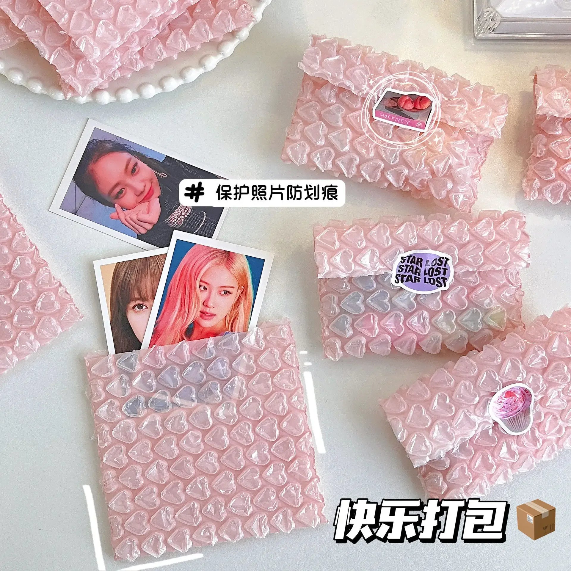 10Pcs Heart Shaped Bubble Mailers Padded Envelopes Packaging Bags For Business Bubble Mailers Shipping Packaging Bag