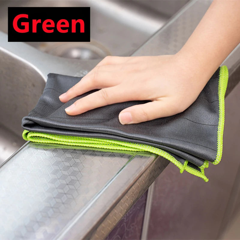 3PCS Carbon Microfiber Cleaning Cloth Lint Free Reusable Kitchen Dish Cloth Glass Window Polishing Streak Free Miracle Clean Rag