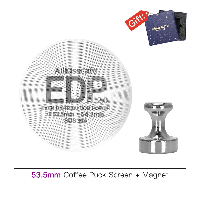 Alikisscafe Espresso Puck Screen 0.2mm Thickness 51mm 53.5mm 58.5mm Reusable Stainless Steel Heat Resistant Mesh Barista Tools