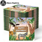 Jungle Disposable Paper Plate Napkin Cup Safari Animal Party Supplies for Baby Shower Safari Jungle Theme Birthday Decoration