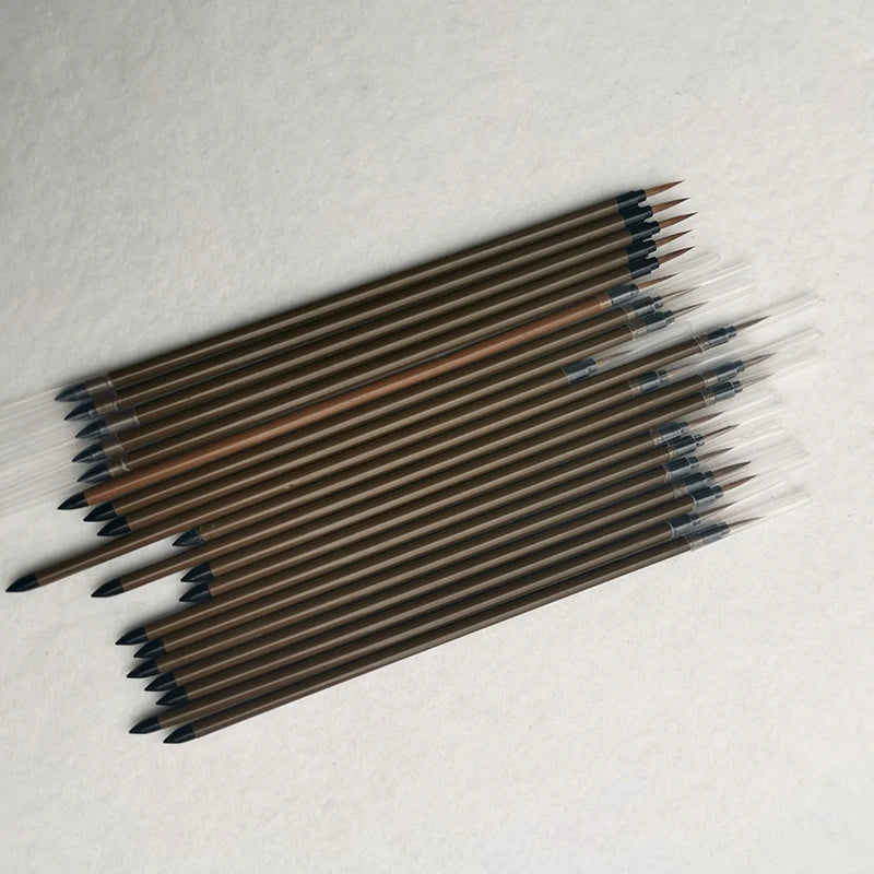 10 Pcs/lot Weasel Hair Hook Line Pen Chinese Traditional Calligraphy Painting Brush  Artist Drawing Watercolor Painting Supplies
