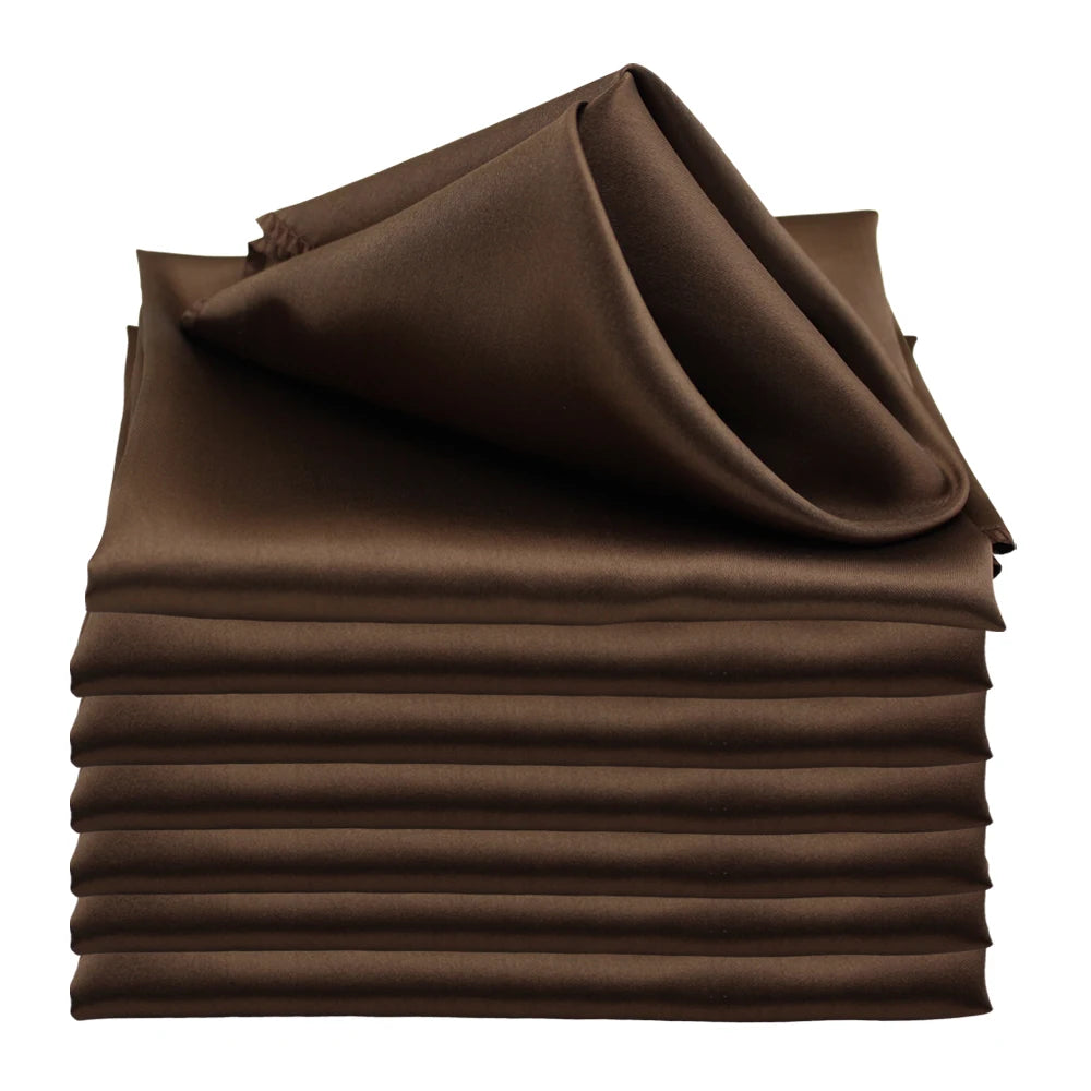 12pcs 45x45cm Satin Table Napkins Soft Cloth Handkerchief For Wedding Party Decors Birthday Christmas Home Tea Towel Napkin