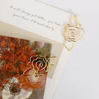 10pcs Gold Rose Flower Paper Clip Wholesale Metal Diy Flower Planner Stationery Supplies Bookmark Gift Shaped Paper Clips
