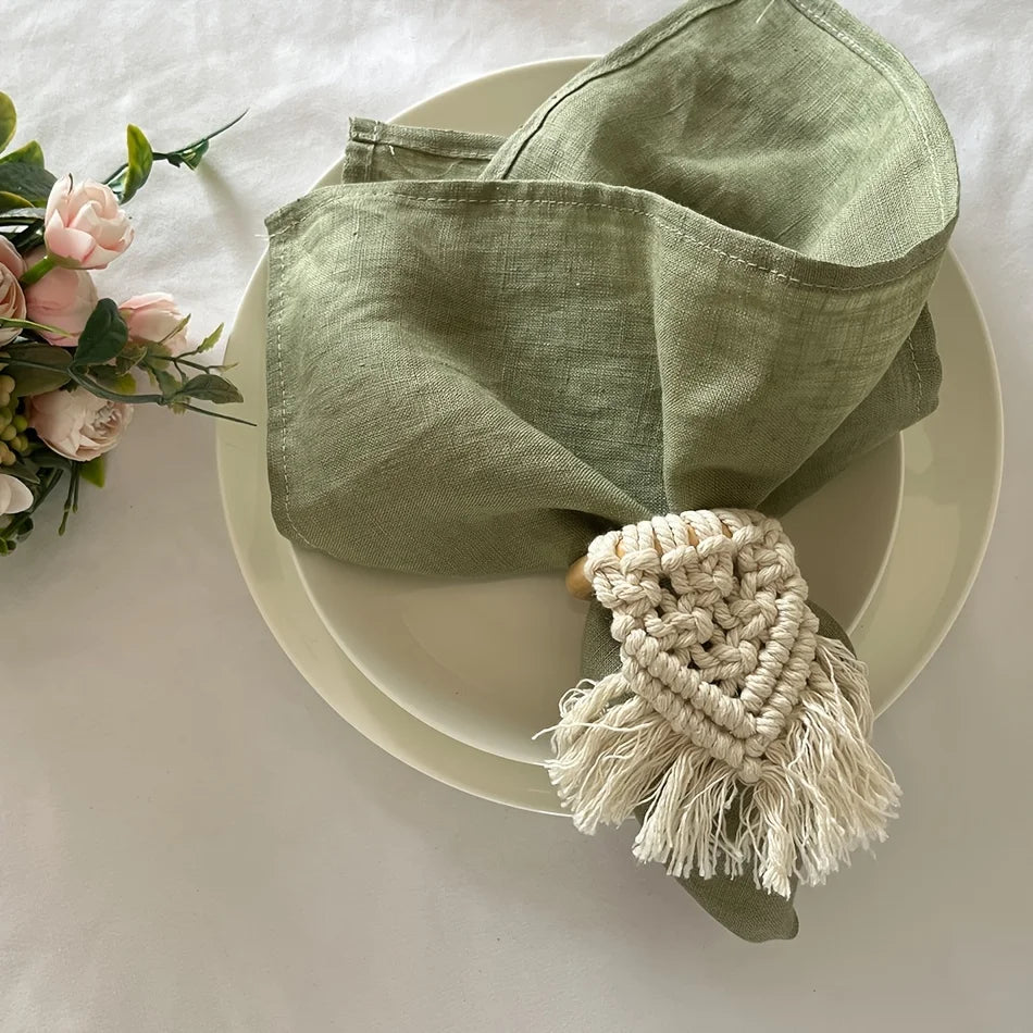 Set Of 6 40x40cm Table Cloth Napkins Durable Polyester Thicken Placemat Reusable for Kitchen Dining  Wedding Decoration