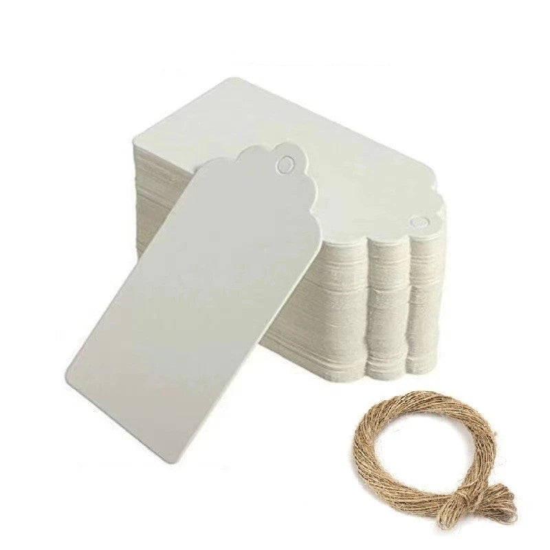 100/300/500pcs Kraft Paper Blank Gift Hang Tags with String for Gift Wrapping Price Small Business Packaging Supplies Material