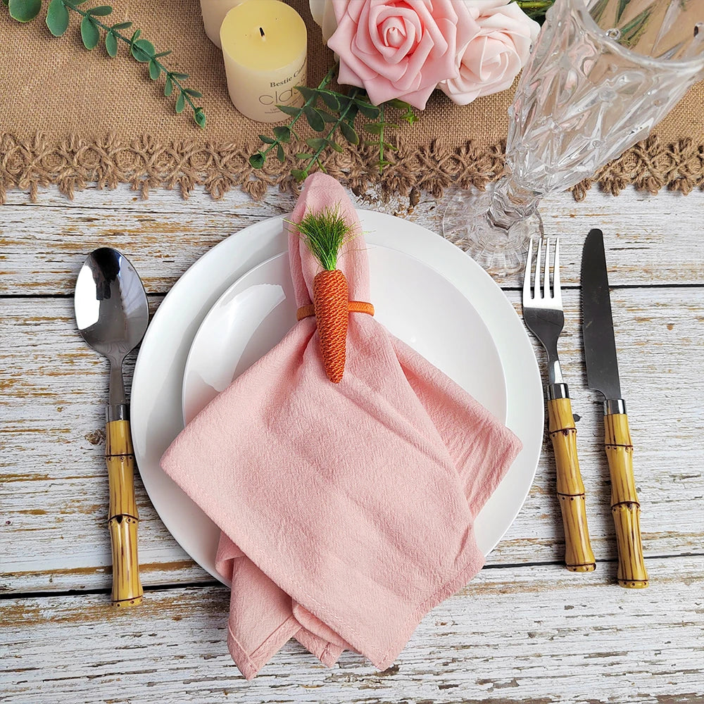 Set of 6 Cotton Dinner Cloth Napkins 30x45cm Soft Washable Perfect for Weddings Parties Christmas Birthdays and Family Gathering