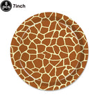 Jungle Safari Wild Animal Party Supplies Disposable Jungle Zoo Animal Print Paper Plates Napkins for Birthday Party Baby Shower
