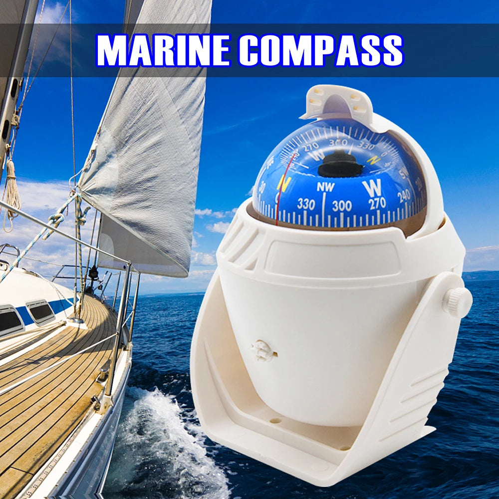Marine Navigation Compass Black With Electronic LED Light Electronic Sea Pivoting Marine Compass For Marine Boat 12V