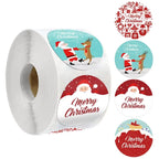 100-500PCS Merry Christmas Stickers Small Stickers for Rolling Sticker Pack Roll Packing Labels