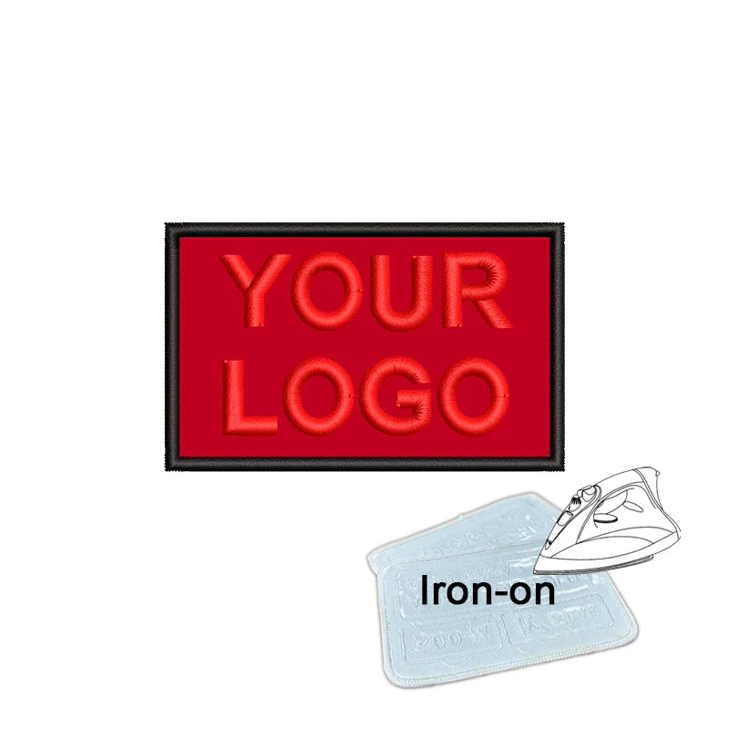 1PC 8x5cm Custom Name Tags Embroidered Patch Personalized Stripes Badge Number  Text Badge Iron On Backing Hook & Loop Backing