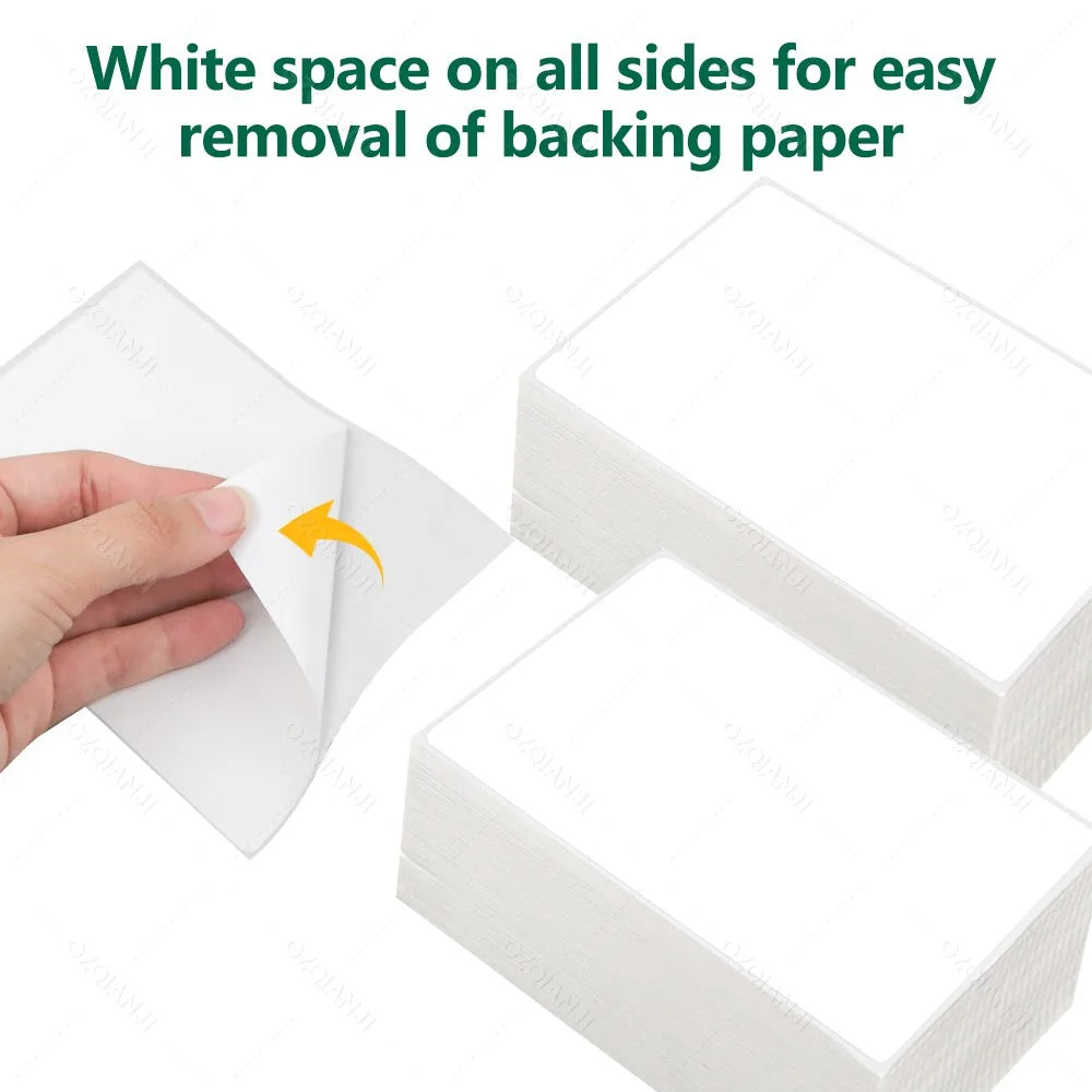 100mm Direct Thermal Labels 100/500 pcs Per Stacked Strong Adhesive Labels Resistant to Water Grease For shipping label 4inch