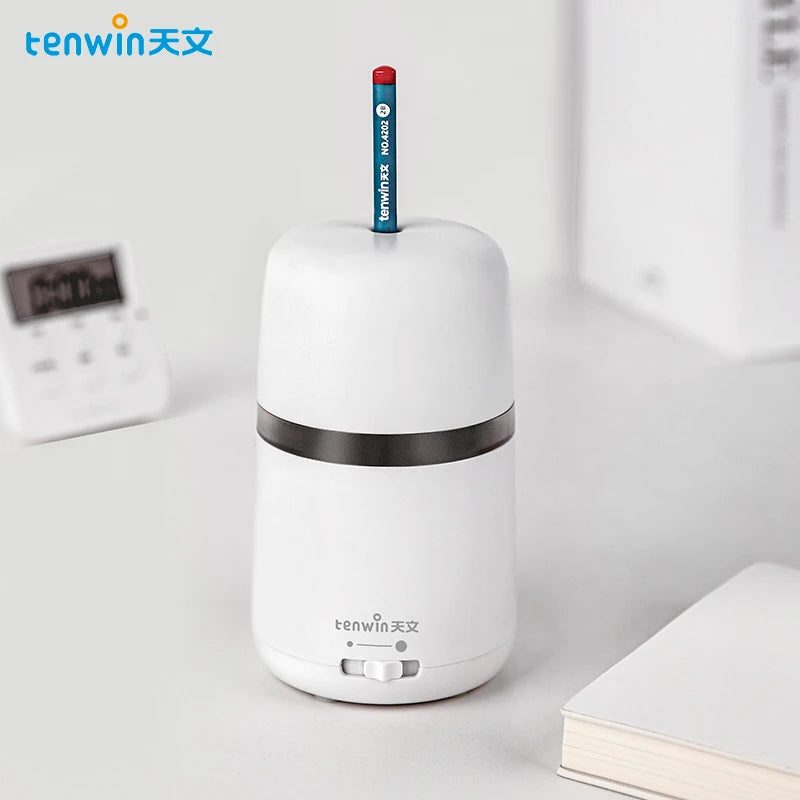 Tenwin Electric pencil sharpener Fully automatic pencil sharpener for 6-8mm pencil Student stationery supplies