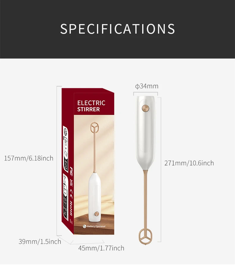 Kitchen Powerful Stirrer Milk Frother Handheld Foam Maker for Lattes,Whisk Drink Mixer for Coffee Electric Egg Beater