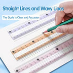 8-Piece Set of Measuring Rules for Students Including Compass Measuring Angle Ruler Triangular Ruler Measuring and Drawing Compl