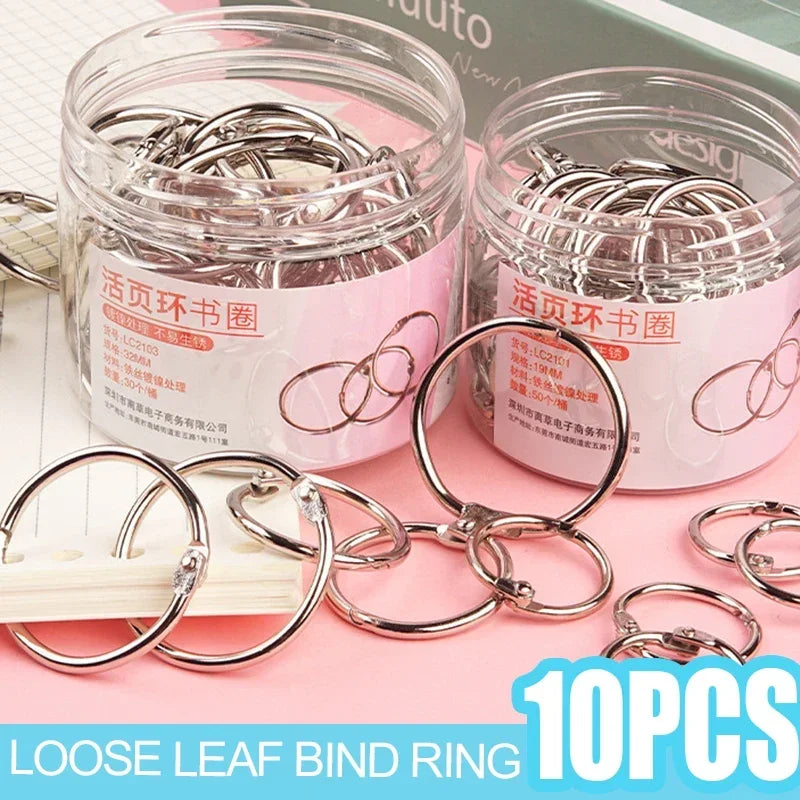 1-10PCS Binder Rings Loose Leaf Metal Book Ring Album Scrapbook Binders Craft Photo Organizer Keychain For Home Office