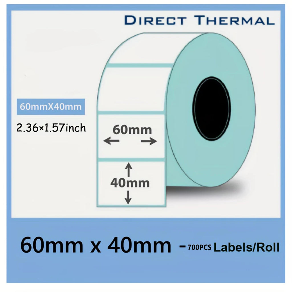 700 Labels Per Roll 60×40Mm (2.36×1.57Inch) Direct Thermal Labels Shipping Barcode Stickers Price Tag Self Adhesive Shipping