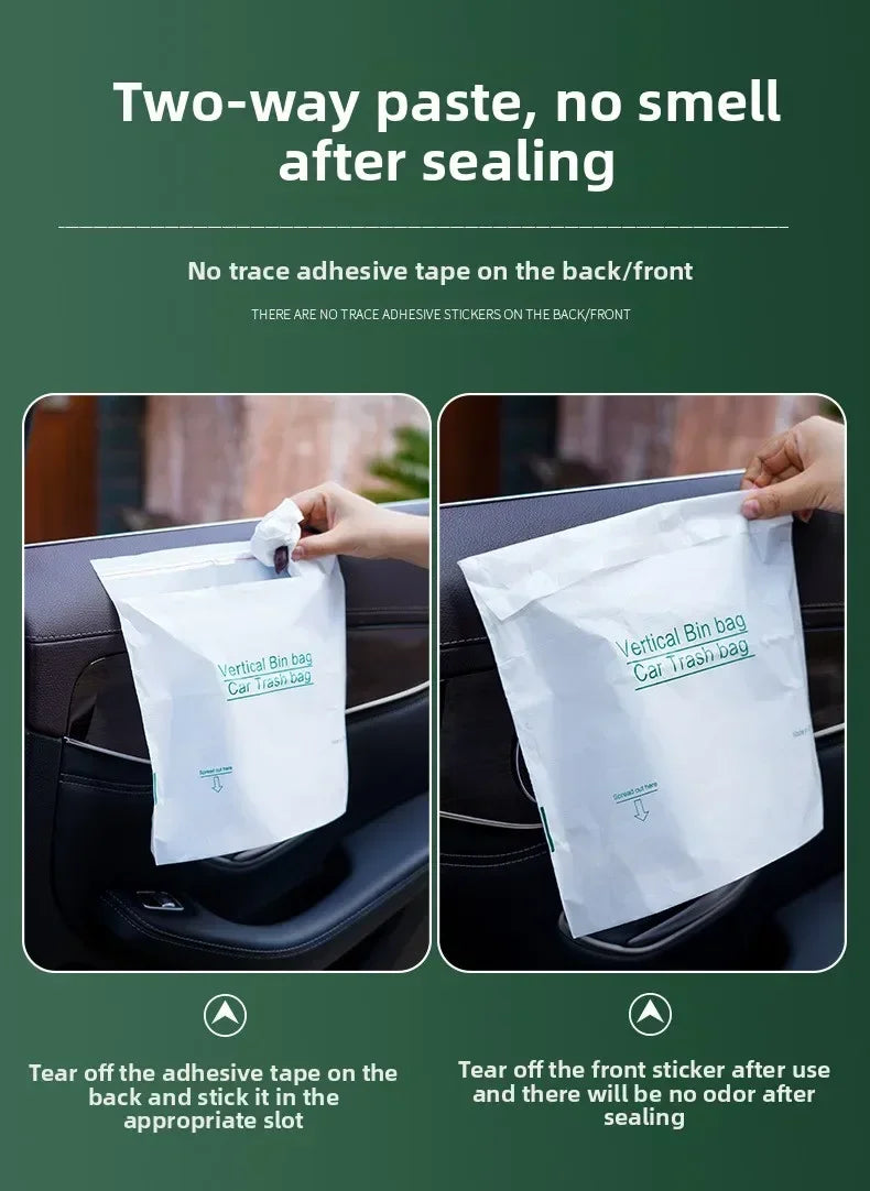 Self-Adhesive Disposable Trash Bag Thicken Waterproof Garbage Bag Leak-Proof Rubbish Storage Bag for Car/Home/Office