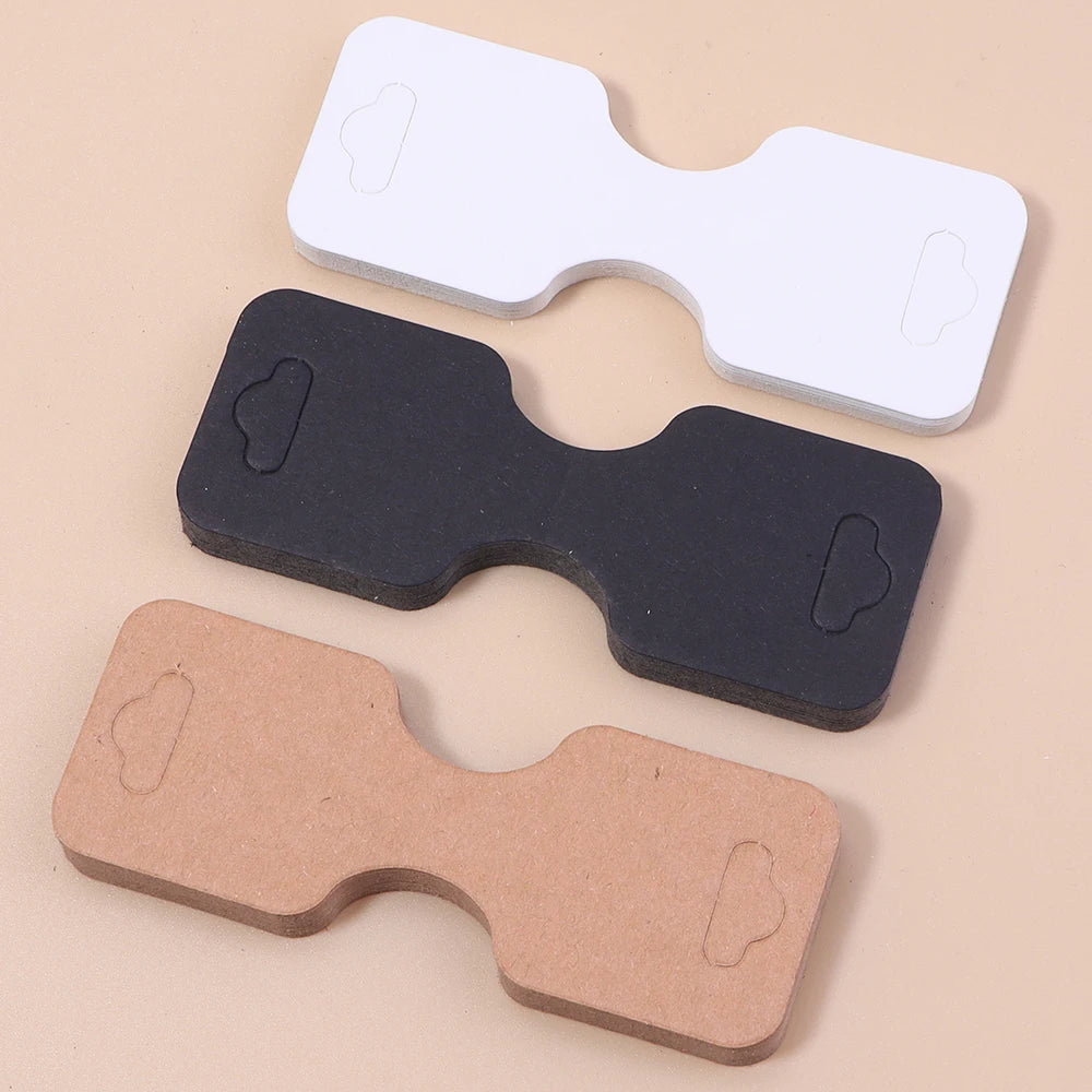 50pcs 9x3.4cm Foldable Kraft Paper Packing Cards for DIY Jewelry Display Holders Handmade Necklace Bracelet Retail Price Tags