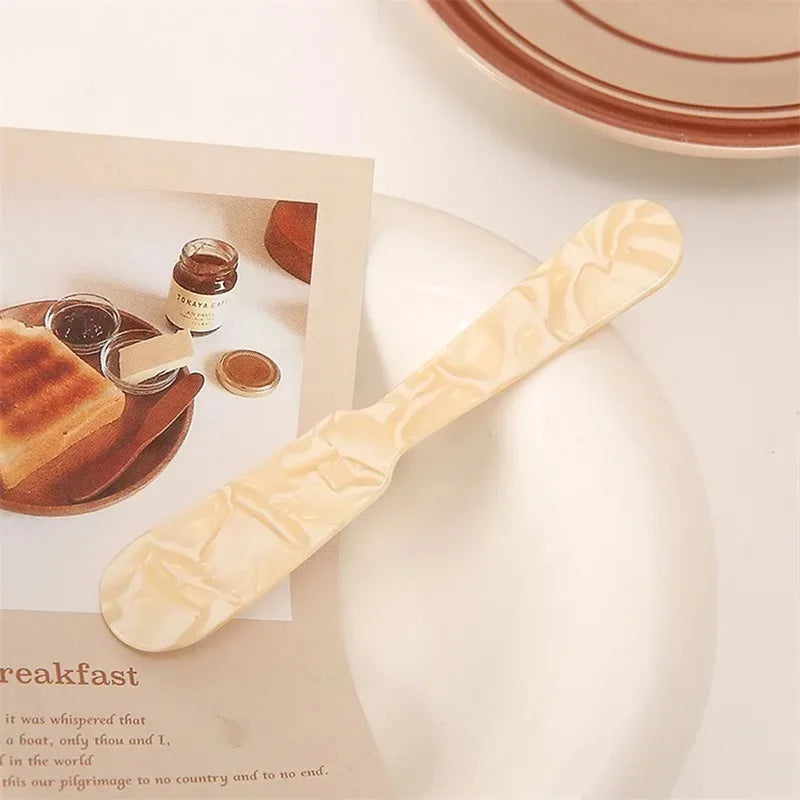 Acrylic Ice Cream Spoon Unbreakable Unique Pattern Tableware Spoon Cake Ice Cream Spoon Butter Cutter