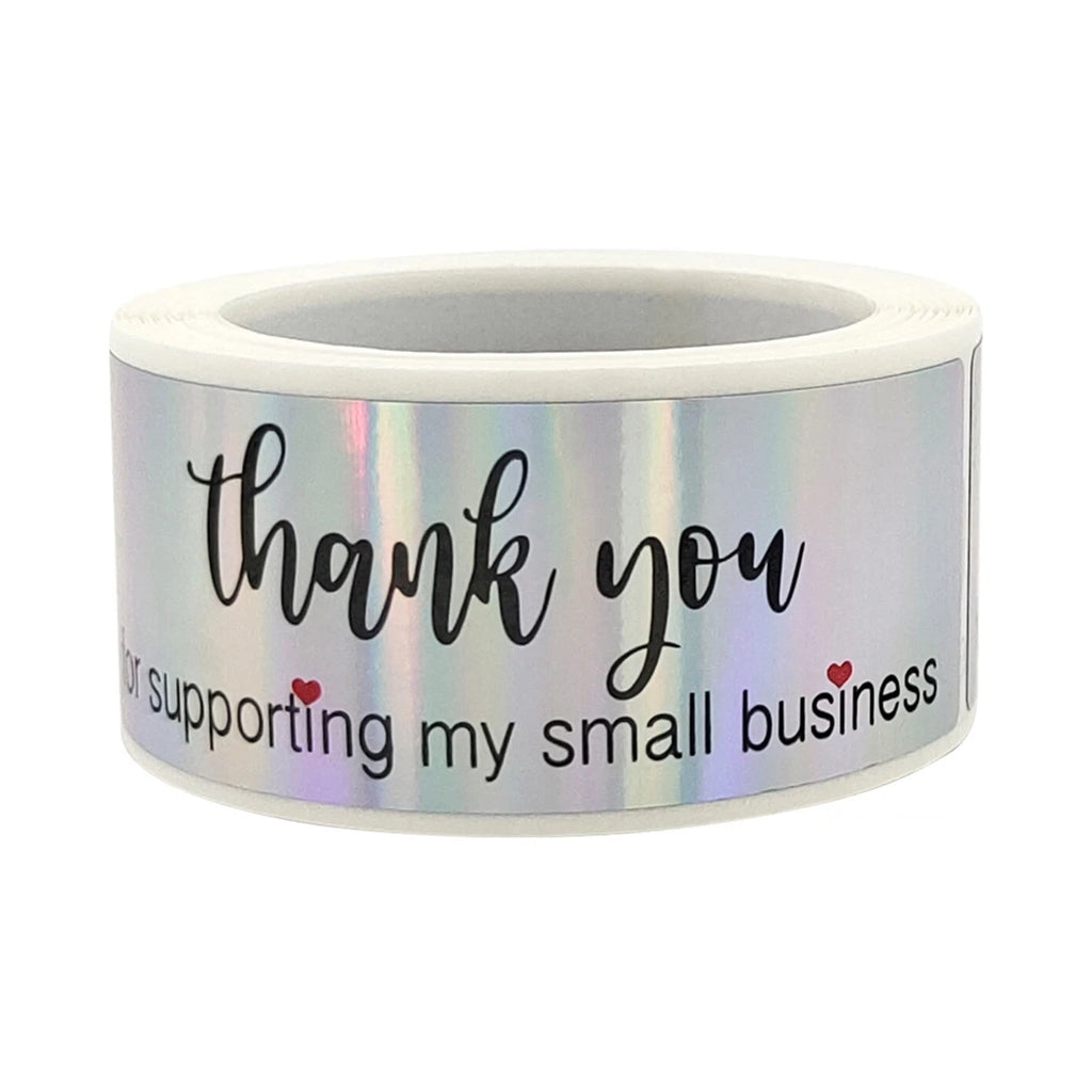 120Pcs 1x3 inch Rainbow Laser Thank You for Your Order Stickers Small Business Stickers Adhesive Labels Handmade Decor