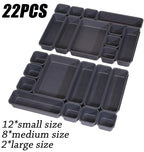 32PCS Desk Drawer Organizers 3 Size Plastic Interlocking Shallow Tool Organizer Tray Dividers Separators Storage Bins Container