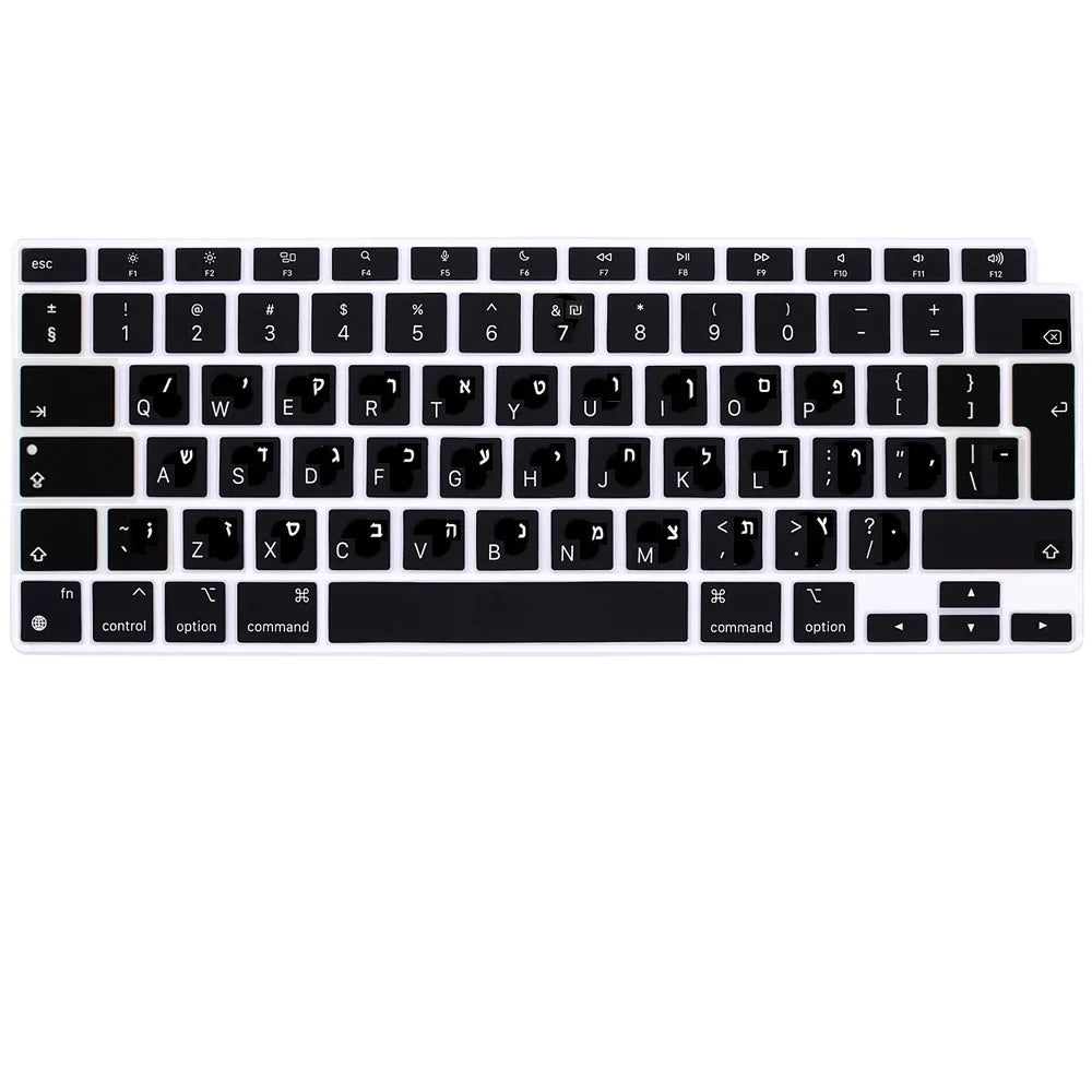 Hebrew Israel  Keyboard Cover for Macbook Pro14 A2442 Air13.6 M2 A2681 Pro13 M1 A2338 A2289 Waterproof Silicone protective film