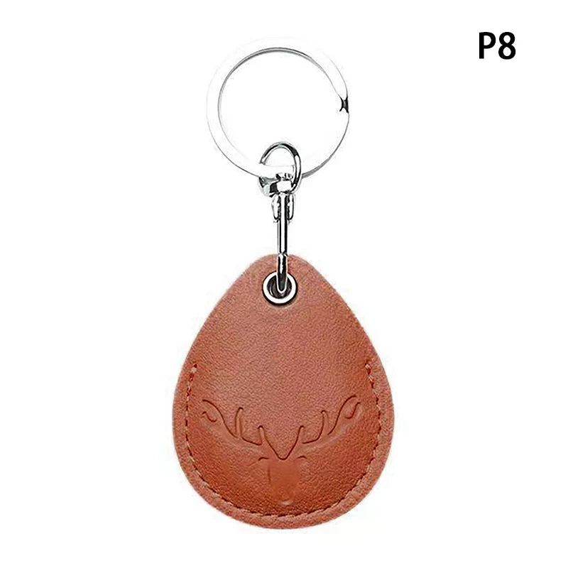 Access Card Case Leather Card Holder Keychain Key Ring Door Lock Access Tags ID Card Case Keychain Access Card Bag