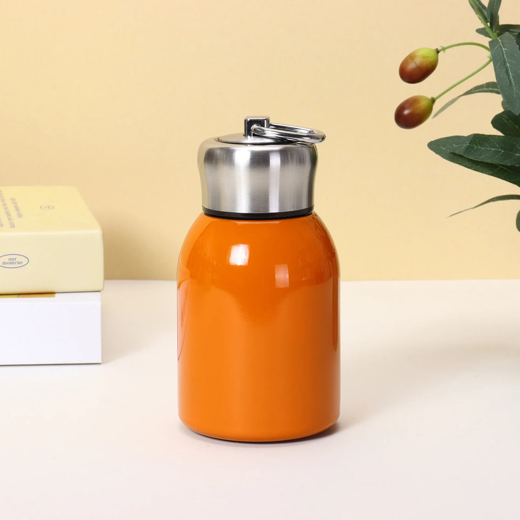 300ML Stainless Steel Vacuum Flask with Lifting Ring Mini Thermos Cup Car Insulated Cup Portable Travel Water Bottle Coffee Mug