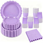 Light Purple Birthday Party Supplies Lavender Paper Cup Plate Napkin Tablecloth for Kids Birthday Wedding Baby Shower Decor