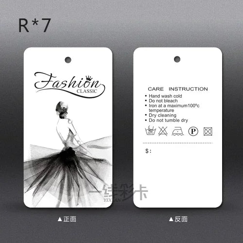 250pcs/lot Clothing Printing Hang Tags Price Tag in Stock Labels for Clothes Personalizar Etiquetas