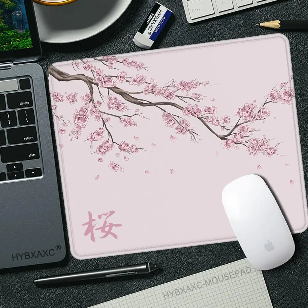 450x400 Japan Cherry Blossom Game Small Mousepad Computer Sakura Desk Mat Table Keyboard Pad Laptop Cushion Non-slip Deskpad