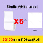 3/5/10 Rolls NiiMbot B21 B1 Label Printer Paper Roll Waterproof Anti-Oil Tear-Resistant Price Tag Pure White Sticker Papers