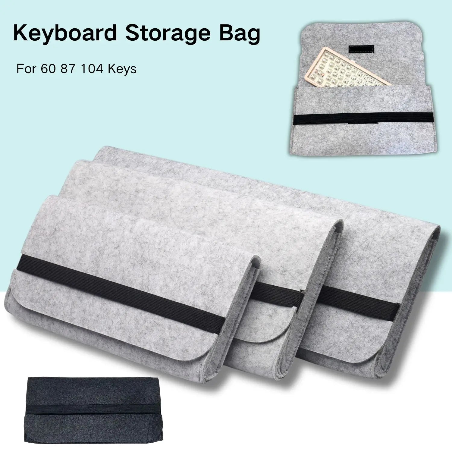 Keyboard Bags Keyboard Storage Case 60 87 104 Keys Storage Pouches Keyboard Bags Compatible with Mechanical Keyboards