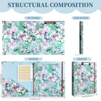 A4 3 Ring Binder Organizer with 5-Tab Dividers and Pockets, Portfolio Binder with Low Profile for Office, School